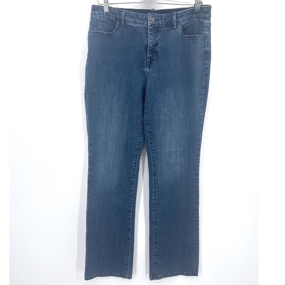Talbots Womens Jeans 12 Blue Curvy Barely Boot Cut Simply Flattering Dark Wash